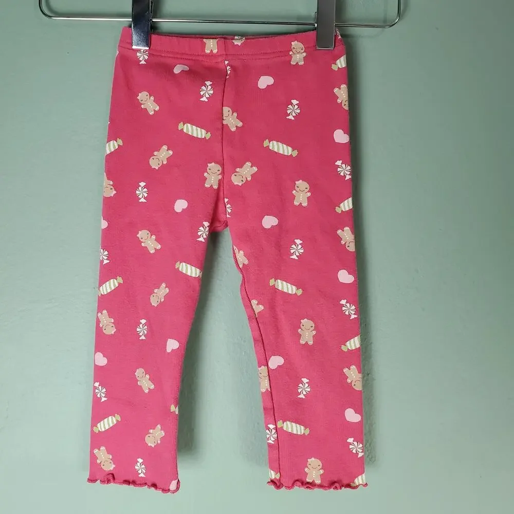 Gymboree Girls Pink Gingerbread Girl Leggings Size 18-24M